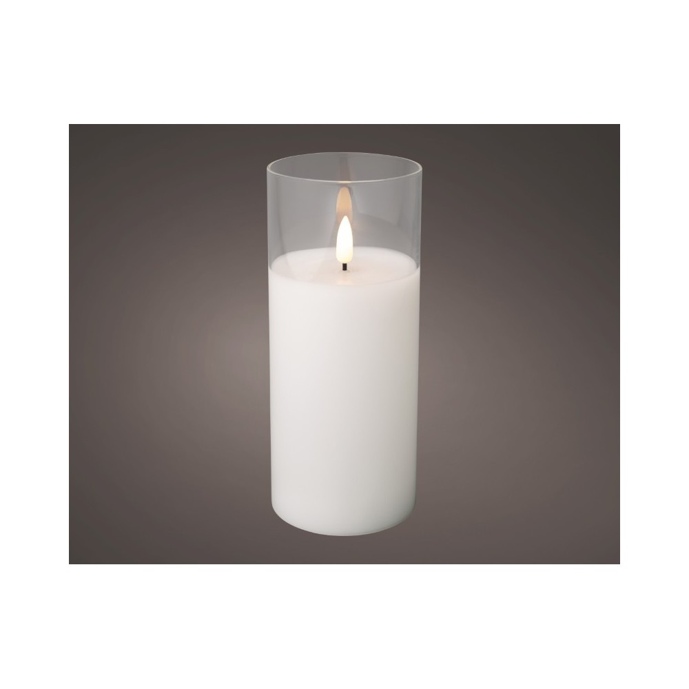 CANDELA IN VETRO LED BIANCO H.17.5 D.7.5